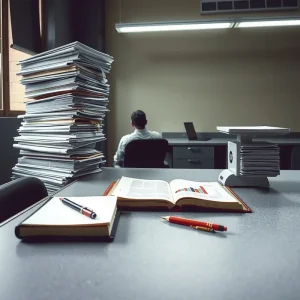 Illustration conceptuelle montrant l'IA et le SEO en tension : d'un côté l'automatisation qui crée du volume, de l'autre la q