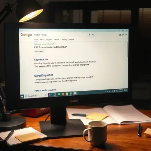 Représentation visuelle du problème : une méta description tronquée sur un moteur de recherche avec ellipse