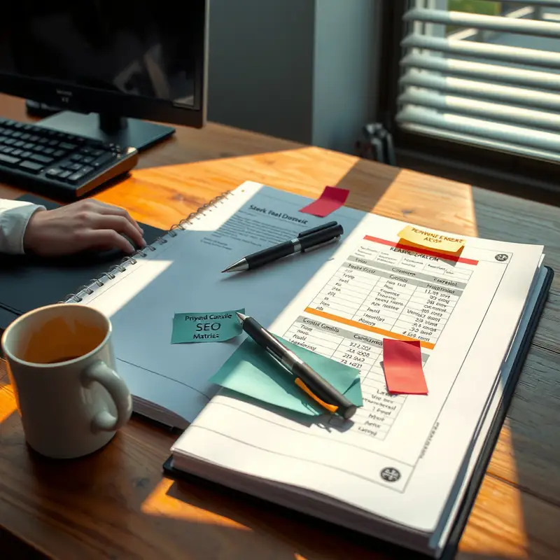 Représentation visuelle d'un rapport SEO bien structuré transformant les données en décisions stratégiques