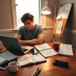 Illustration conceptuelle montrant un débutant en SEO entouré de 5 erreurs courantes représentées visuellement