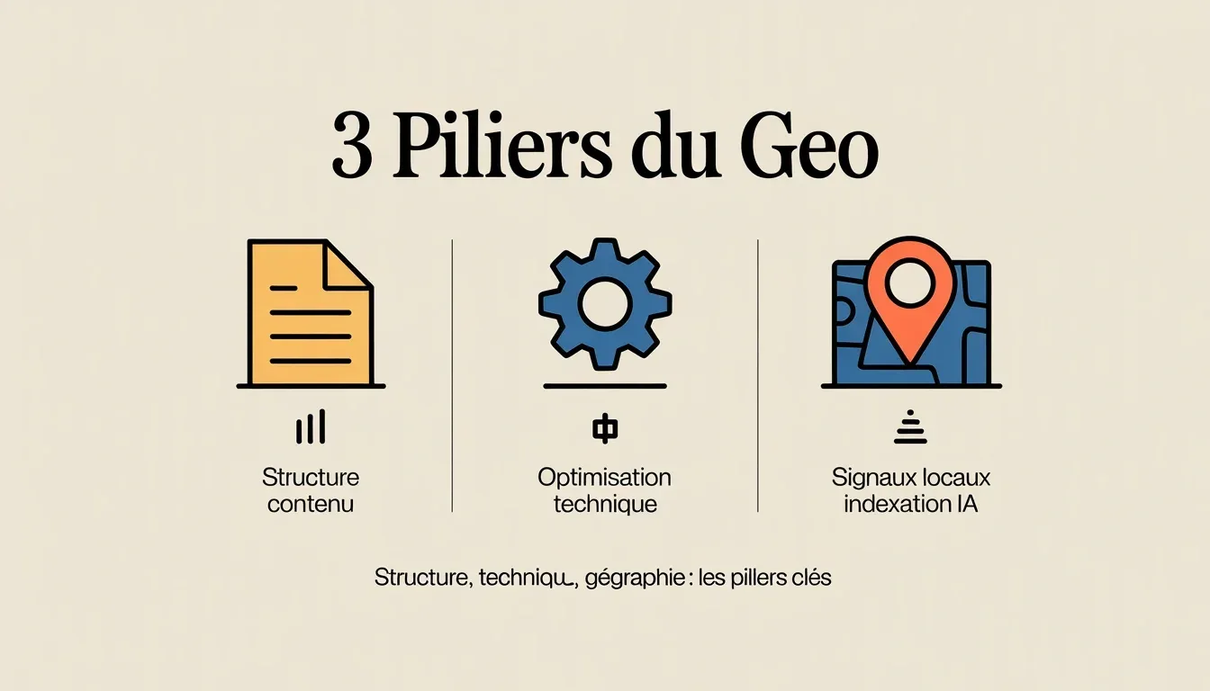 Les 3 piliers du GEO : structure, technique, géographie